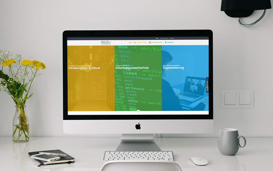 Neue INES IT Website auf einem Apple iMac