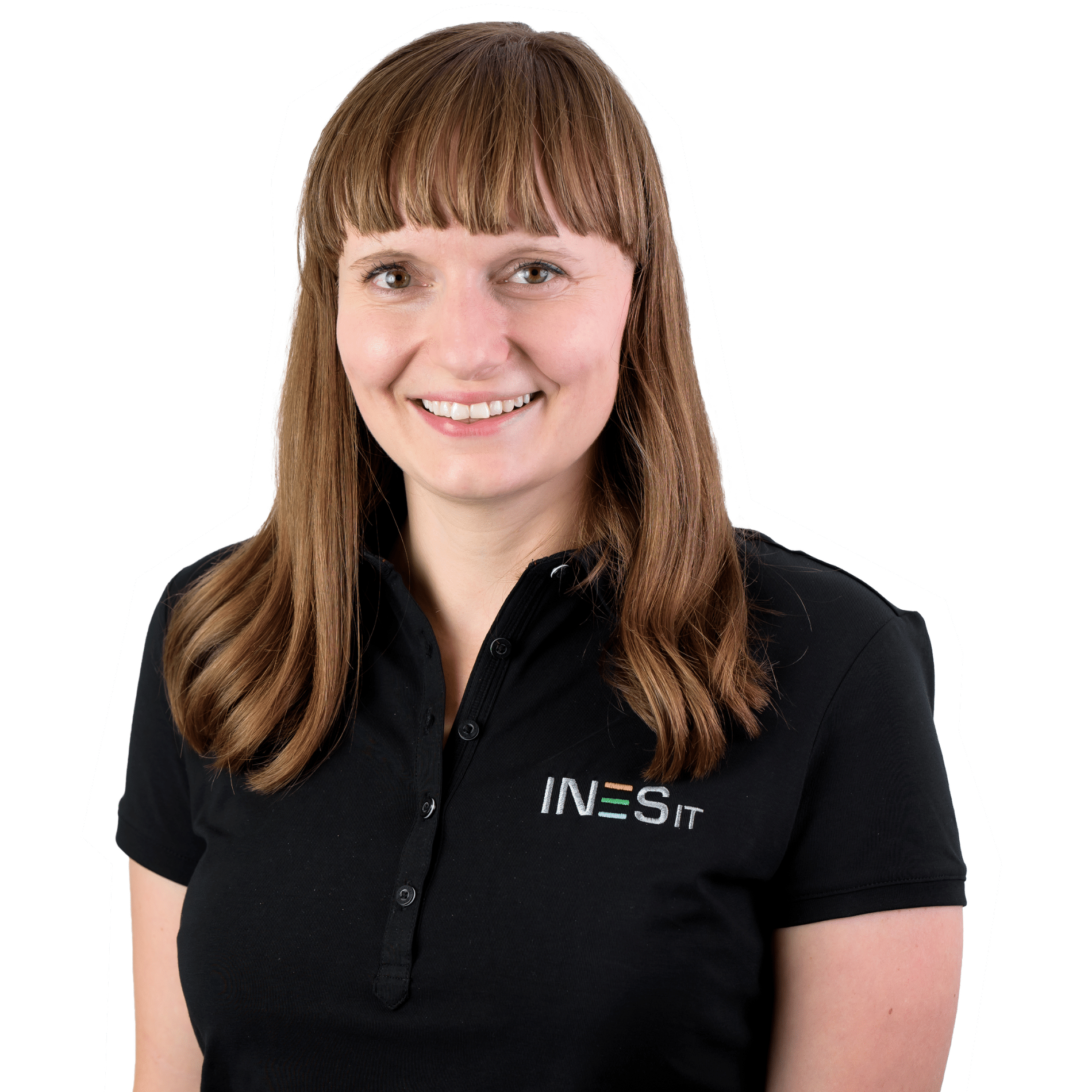 IT Frau mit schwarzen T-Shirt