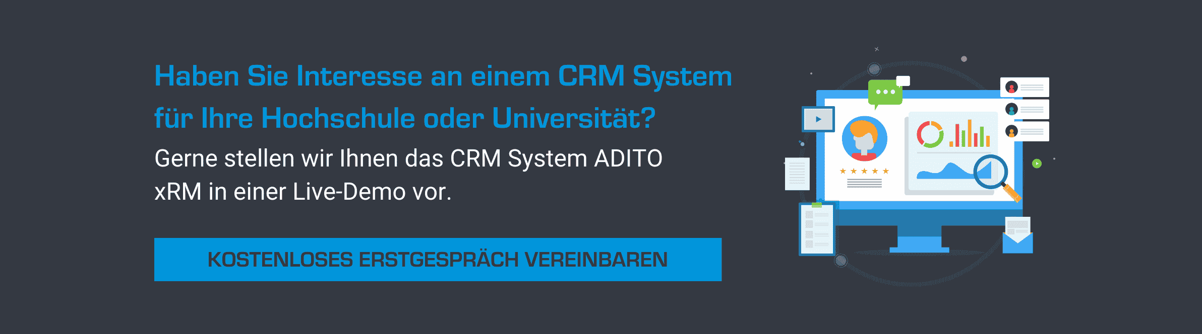 Banner Erstgespräch Digitalisierung CRM Hochschulen